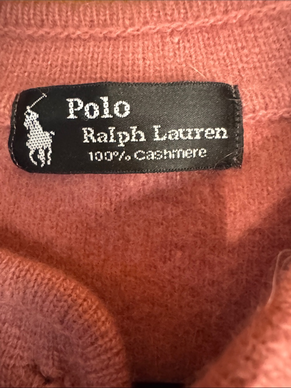 Polo by Ralph Lauren Vintage Black Label Dusty Rose Button-Up Cashmere Cardigan - Picture 2 of 12